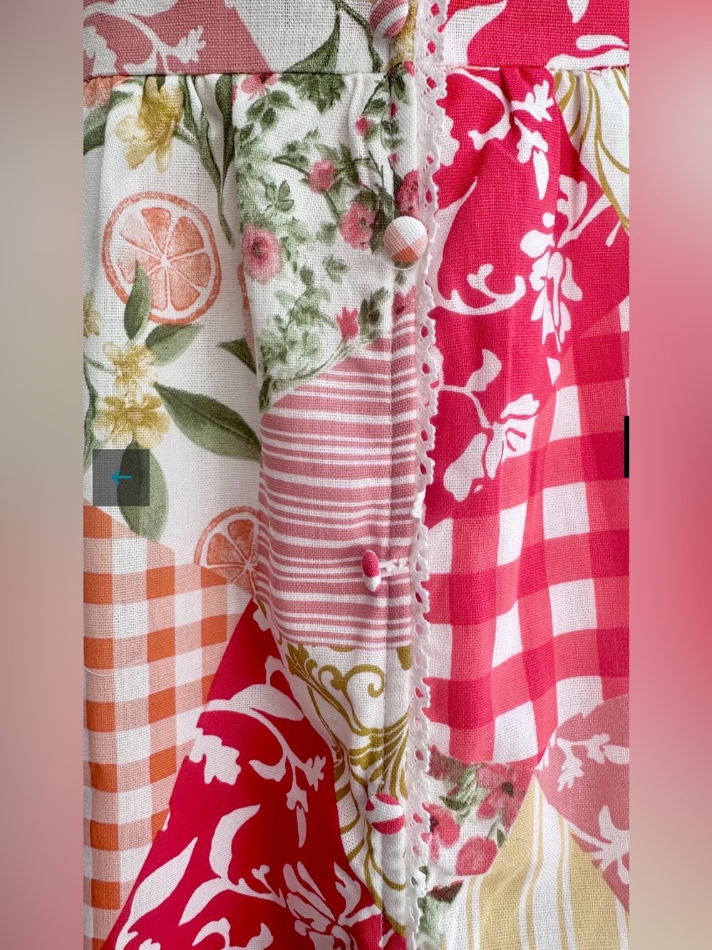 Brand New Blu Pepper Red Patchwork Midi Dress - Picture 2 of 3